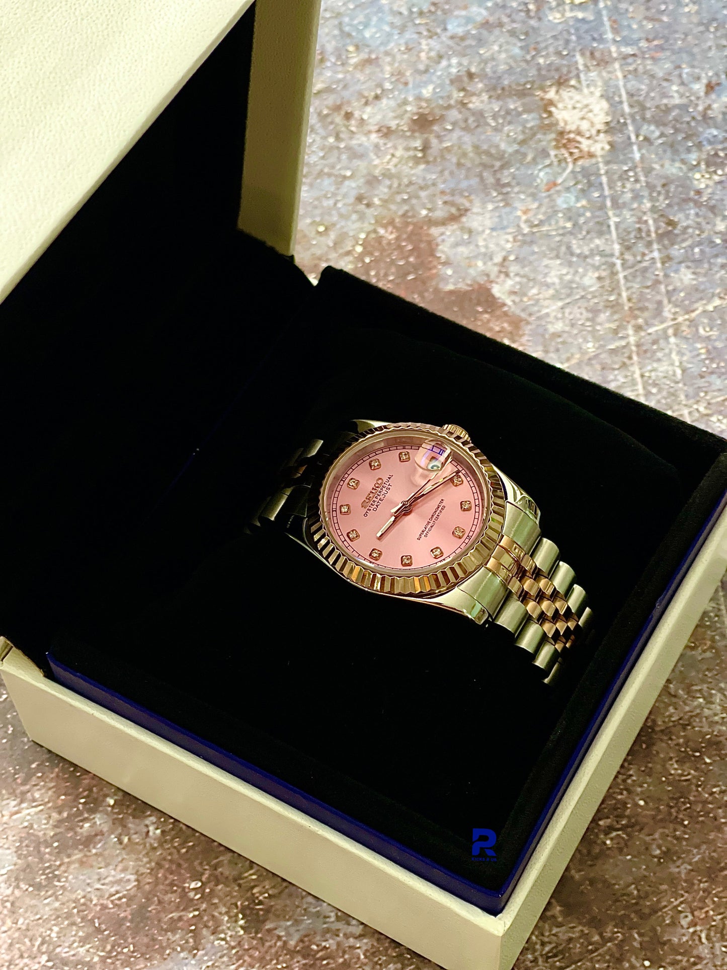 Seiko Mods Datejust Mother of Pearl 'Rose Gold'