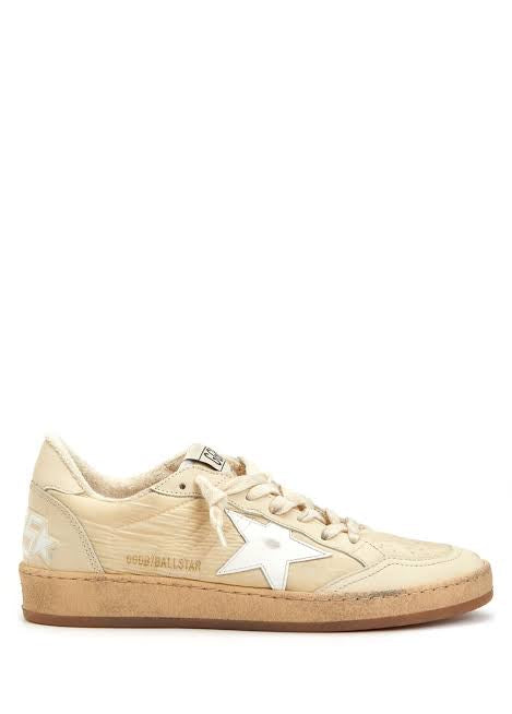 Golden Goose Ball Star With Silver Tone Leather Star and Green Leather Heel Tab