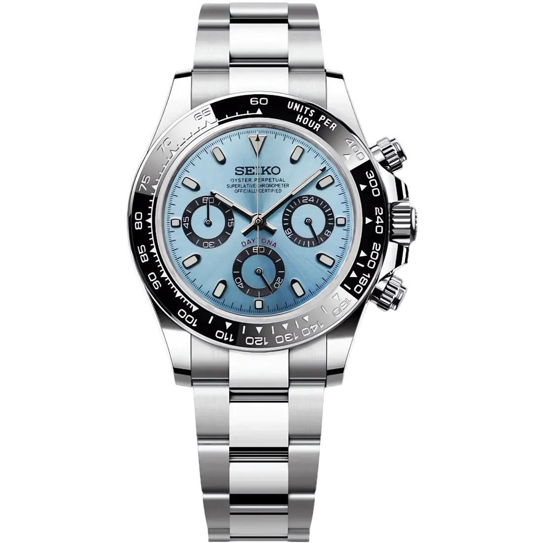 Seikomods Daytona Ice Blue Dial 40mm