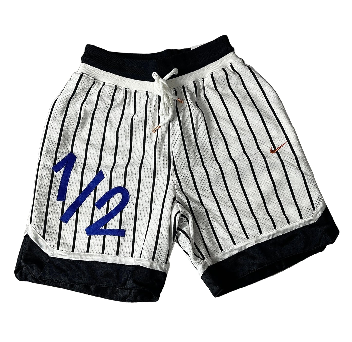 Nike Lil' Penny Mens Premium Basketball Shorts 'White Blue Striped'