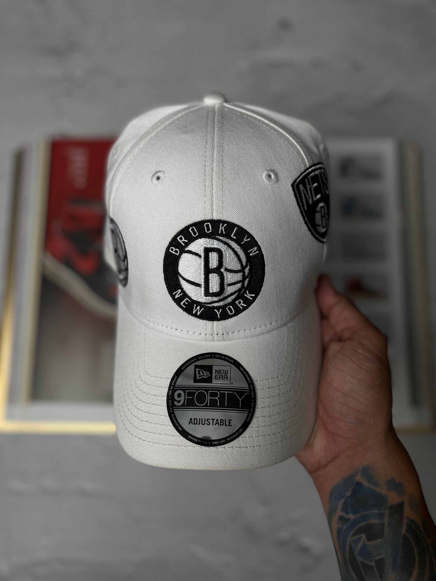 NE NBA CAP CASUAL CLASSIC BROOKLYN NEW YORK LOGO WHITE
