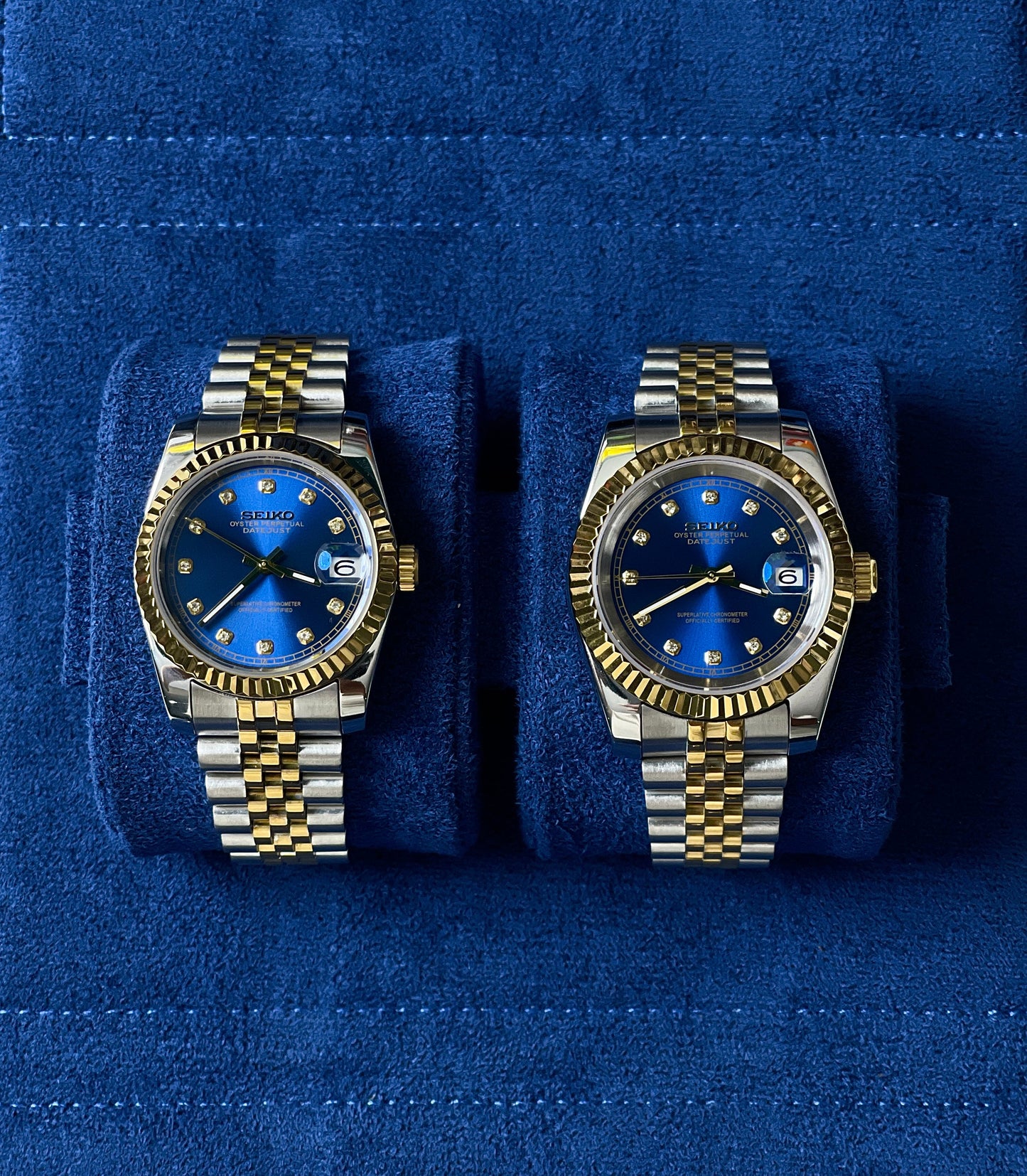 Seikomods datejust twotone yellow gold vignette dial