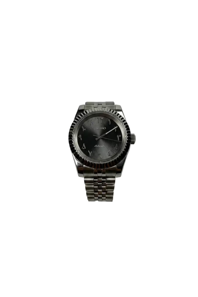 Seikomods Datejust Black Dial Arabic Numerals 36mm