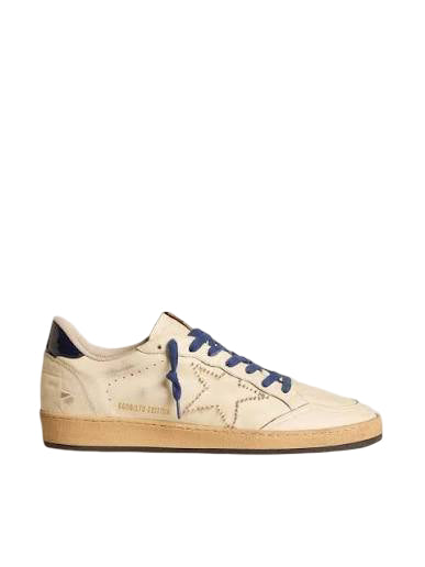 Golden Goose Ball Star Limited Edition In Navy Gloss Heel Tab Distressed Star