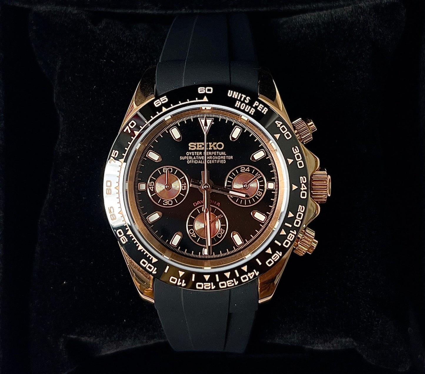 SeikoMods Cosmograph Daytona 'Everose Gold Black'