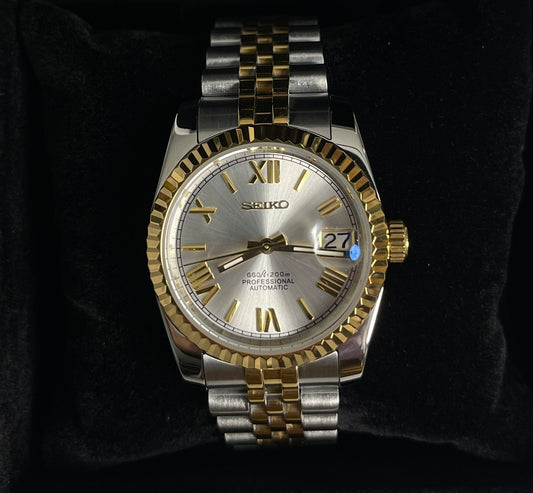 SeikoMods Datejust Twotone 'Roman Numeral 'Silver Dial'