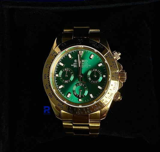 SeikoMods Daytone Yellow Gold 'Green Dial'