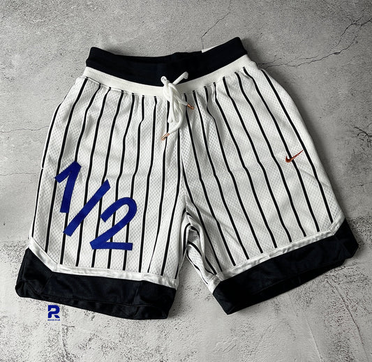 Nike Lil' Penny Mens Premium Basketball Shorts 'White Blue Striped'