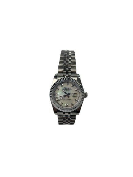 Seikomods Datejust Stainless Mother of Pearl Dial 11 Diamonds 31mm