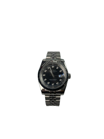 Seikomods Datejust Stainless Black Dial 11 Diamonds 36mm