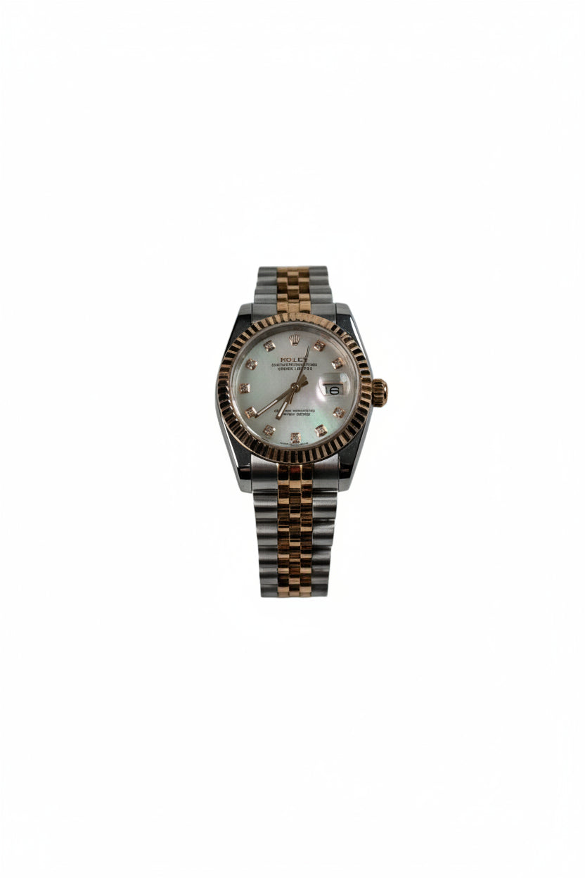 Seikomods Datejust Two-tone Rose Gold Mother of Pearl 11 Diamonds 31mm
