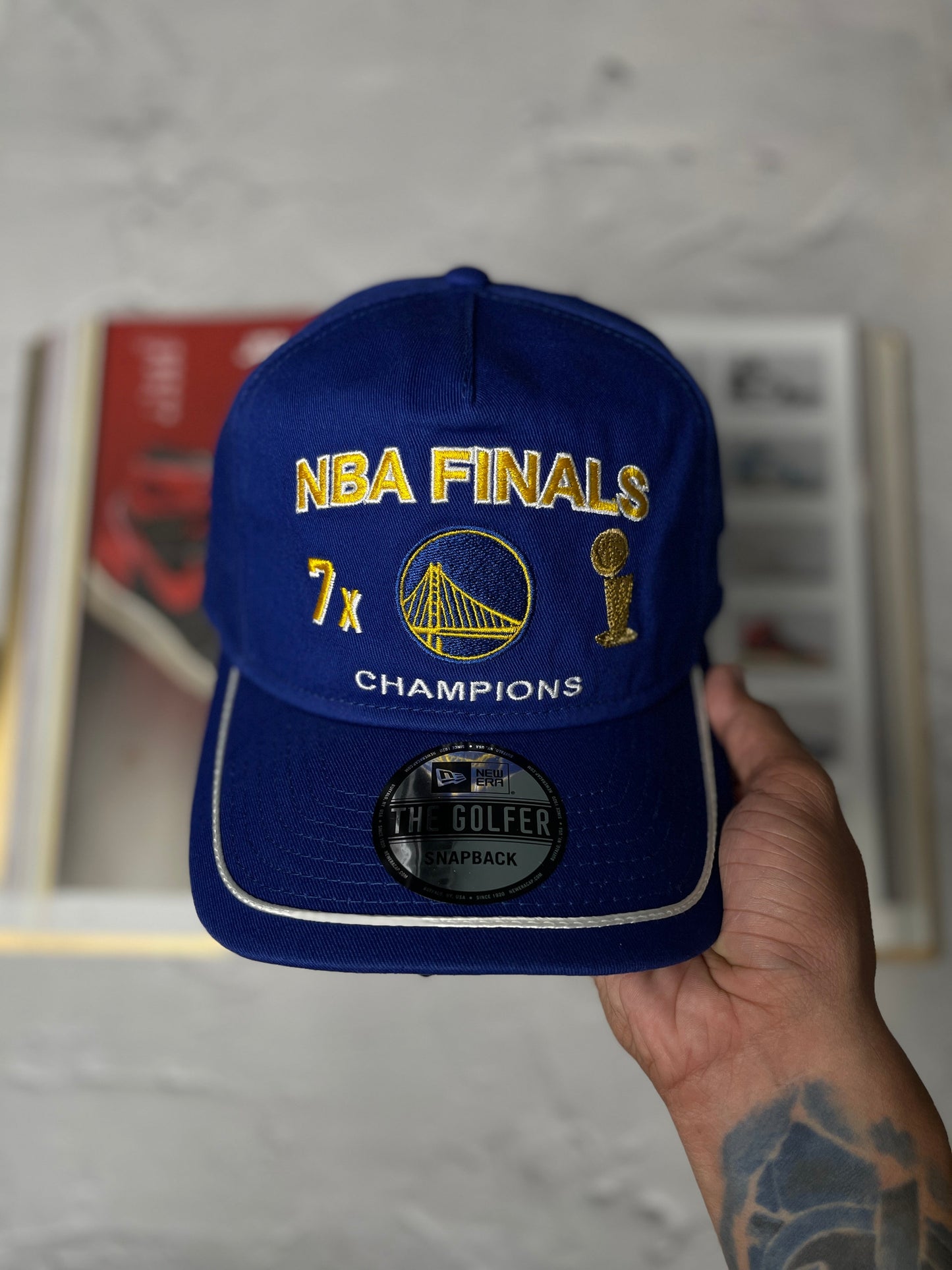 NE CAP THE GOLFER SNAPBACK "NBA FINALS 7X CHAMPIONS DARK BLUE