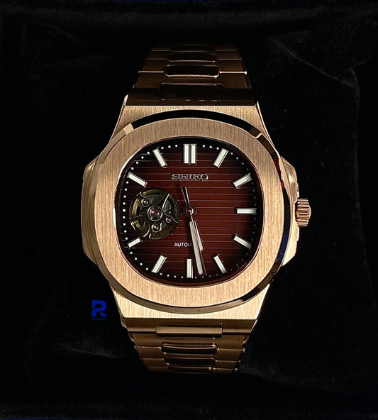 SeikoMods Nautilus(Open Heart) 'Rose Gold'