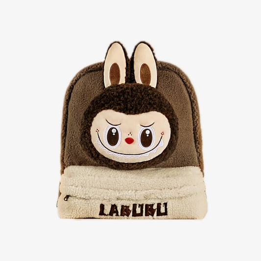 Pop Mart Labubu Bags Classic Bag Series-LABUBU Berber Fleece Backpack (Brown)