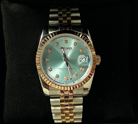 SeikoMods Twotone Ice Blue Dial