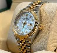 seikomods datejust twotone yellowgold mother of pearl dial