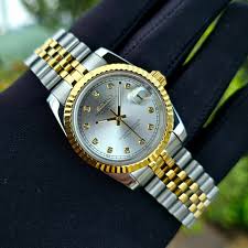 seikomods datejust twotone yellow gold silver dial