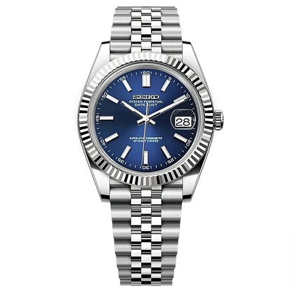 seikomods datejust blue dial